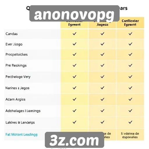 Comparação entre anonovopg e outros sites de jogos